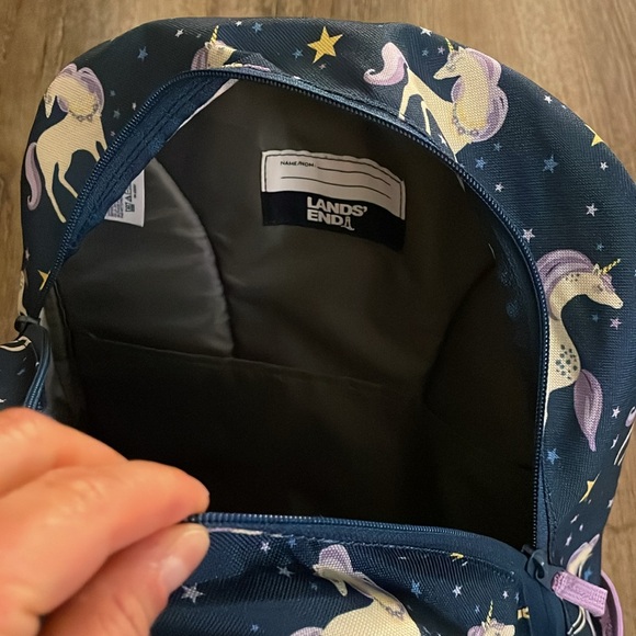 Lands’ End Unicorn 🦄 Backpack Dark Blue/Purple - Picture 4 of 6